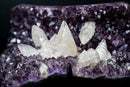 Deep Purple Amethyst Geode with Flower-Like Crystal Calcite Crystal Cluster – Aesthetic Gallery Display Specimen