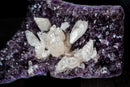 Deep Purple Amethyst Geode with Flower-Like Crystal Calcite Crystal Cluster – Aesthetic Gallery Display Specimen