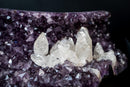 Deep Purple Amethyst Geode with Flower-Like Crystal Calcite Crystal Cluster – Aesthetic Gallery Display Specimen