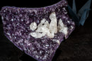 Deep Purple Amethyst Geode with Flower-Like Crystal Calcite Crystal Cluster – Aesthetic Gallery Display Specimen