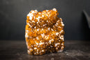 AAA Golden Orange Citrine Cluster with Flower Stalactites, Calcite & Sparkly Druzy – Self-Standing Cut Base (3.4 lb) - E2D Crystals & Minerals