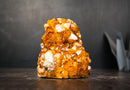 Golden Orange Citrine Crystal Cluster with Flower Stalactite Rosettes, Calcite & Sparkly Druzy – Self-Standing Cut Base (3.6 lb) - E2D Crystals & Minerals