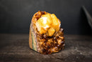 Madeira Citrine Cluster with Large Sculptural Calcite Crystal – Deep Orange Druzy, Self-Standing - 3.3 Lb. - E2D Crystals & Minerals