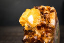 Madeira Citrine Cluster with Large Sculptural Calcite Crystal – Deep Orange Druzy, Self-Standing - 3.3 Lb. - E2D Crystals & Minerals