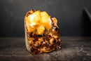 Madeira Citrine Cluster with Large Sculptural Calcite Crystal – Deep Orange Druzy, Self-Standing - 3.3 Lb. - E2D Crystals & Minerals