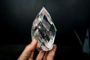 Sculptural Water-Clear Quartz Flame – Hand-Faceted Crystal with Brilliant Internal Rainbows - Self-Standing (1.7 lb) - E2D Crystals & Minerals