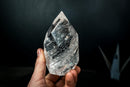 Sculptural Water-Clear Quartz Flame – Hand-Faceted Crystal with Brilliant Internal Rainbows - Self-Standing (1.7 lb) - E2D Crystals & Minerals