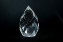 AAA-Grade Water-Clear Quartz Flame Sculpture – Hand-Faceted Self-Standing Crystal (Small Size: 11 oz) - E2D Crystals & Minerals
