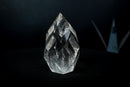 AAA-Grade Water-Clear Quartz Flame Sculpture – Hand-Faceted Self-Standing Crystal (11 oz) - E2D Crystals & Minerals