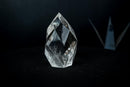 AAA-Grade Water-Clear Quartz Flame Sculpture – Hand-Faceted Self-Standing Crystal (11 oz) - E2D Crystals & Minerals