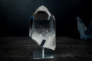 AAA Water-Clear Lemurian Quartz Crystal Point – Optical-Clarity Termination on Custom Stand, Brazil | 5 Lb - E2D Crystals & Minerals