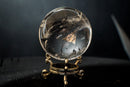 Natural Water-Clear Quartz Sphere – AAA-Grade Crystal Ball with Internal Rainbows from Diamantina, Brazil (2.8 in) - E2D Crystals & Minerals