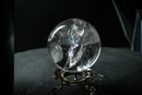 AAA-Grade Natural Water-Clear Quartz Sphere – 90%+ Flawless Rainbow Generator Crystal Ball from Diamantina (72mm | 460 g) - E2D Crystals & Minerals