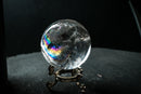 AAA-Grade Natural Water-Clear Quartz Sphere – 90%+ Flawless Rainbow Generator Crystal Ball from Diamantina (72mm | 460 g) - E2D Crystals & Minerals