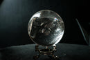 AAA-Grade Natural Water-Clear Quartz Sphere – 90%+ Flawless Rainbow Generator Crystal Ball from Diamantina (72mm | 460 g) - E2D Crystals & Minerals