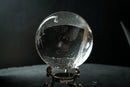 AAA-Grade Natural Water-Clear Quartz Sphere – 97%+ Flawless Lemurian Crystal Ball from Diamantina (90 mm | 2 Lb) - E2D Crystals & Minerals