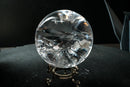 Large Water-Clear Quartz Sphere with Vivid Natural Rainbows – AAA Rainbow Generator Crystal Ball from Diamantina (95 mm | 2.3 lb) - E2D Crystals & Minerals