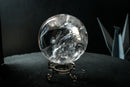 Large Water-Clear Quartz Sphere with Vivid Natural Rainbows – AAA Rainbow Generator Crystal Ball from Diamantina (95 mm | 2.3 lb) - E2D Crystals & Minerals