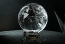 Large Water-Clear Quartz Sphere with Vivid Natural Rainbows – AAA Rainbow Generator Crystal Ball from Diamantina (95 mm | 2.3 lb) - E2D Crystals & Minerals
