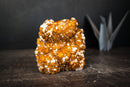 AAA Golden Orange Citrine Cluster with Flower Stalactites, Calcite & Sparkly Druzy – Self-Standing Cut Base (3.4 lb) - E2D Crystals & Minerals