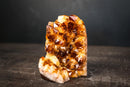Citrine Crystal Cluster Wood – Deep Orange Druzy, Gemmy Points & Self-Standing Cut Base (3.1 lb) - E2D Crystals & Minerals