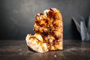 Citrine Crystal Cluster Wood – Deep Orange Druzy, Gemmy Points & Self-Standing Cut Base (3.1 lb) - E2D Crystals & Minerals