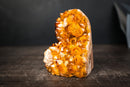 Golden Orange Citrine Crystal Cluster with Flower Stalactite Rosettes, Calcite & Sparkly Druzy – Self-Standing Cut Base (3.6 lb) - E2D Crystals & Minerals