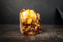 Madeira Citrine Cluster with Large Sculptural Calcite Crystal – Deep Orange Druzy, Self-Standing - 3.3 Lb. - E2D Crystals & Minerals