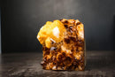 Madeira Citrine Cluster with Large Sculptural Calcite Crystal – Deep Orange Druzy, Self-Standing - 3.3 Lb. - E2D Crystals & Minerals
