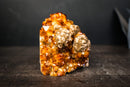 Collector-Grade Wood Citrine Cluster with Calcite-Covered Quartz Stalactites and Goethite Inclusions - 4.8 Lb. - E2D Crystals & Minerals