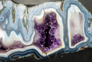 Collector Blue Lace Agate Geode – Panoramic Landscape Banding with Multiple Amethyst Druzy Caves | 11 kg - 24 lb - E2D Crystals & Minerals