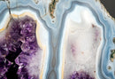 Collector Blue Lace Agate Geode – Panoramic Landscape Banding with Multiple Amethyst Druzy Caves | 11 kg - 24 lb - E2D Crystals & Minerals