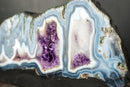 Collector Blue Lace Agate Geode – Panoramic Landscape Banding with Multiple Amethyst Druzy Caves | 11 kg - 24 lb - E2D Crystals & Minerals