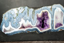 Collector Blue Lace Agate Geode – Panoramic Landscape Banding with Multiple Amethyst Druzy Caves | 11 kg - 24 lb - E2D Crystals & Minerals
