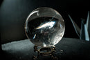 AAA Water-Clear Quartz Sphere with Vivid Natural Rainbows – Rainbow Generator Crystal Ball from Diamantina, Brazil (92 mm | 2.1 lb) - E2D Crystals & Minerals