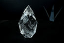 Sculptural Water-Clear Quartz Flame – Hand-Faceted Crystal with Brilliant Internal Rainbows - Self-Standing (1.7 lb) - E2D Crystals & Minerals