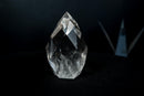 AAA-Grade Water-Clear Quartz Flame Sculpture – Hand-Faceted Self-Standing Crystal (11 oz) - E2D Crystals & Minerals