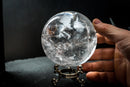 High-Grade Water-Clear Quartz Sphere with Natural Rainbows – Diamantina Crystal Ball - E2D Crystals & Minerals