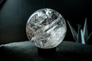 Large Water-Clear Quartz Sphere with Vivid Rainbows – Natural High-Grade Diamantina Crystal Ball (5 In, 5.3 Lb.) - E2D Crystals & Minerals