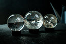 Set of 3 Water-Clear Lemurian Quartz Spheres – AAA-Grade – Natural Crystal Ball Wholesale Lot (1.2 lb) - E2D Crystals & Minerals