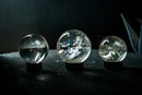 Set of 3 Water-Clear Lemurian Quartz Spheres – AAA-Grade – Natural Crystal Ball Wholesale Lot (1.2 lb) - E2D Crystals & Minerals