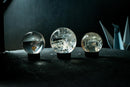 Set of 3 Water-Clear Lemurian Quartz Spheres – AAA-Grade – Natural Crystal Ball Wholesale Lot (1.2 lb) - E2D Crystals & Minerals