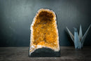 Small Citrine Geode with Deep Orange Crystal Points – Natural Abundance & Merchant Stone from Brazil (7.2 lb) - E2D Crystals & Minerals