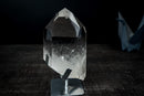 AAA Water-Clear Lemurian Quartz Crystal Point – Optical-Clarity Termination on Custom Stand, Brazil | 5 Lb - E2D Crystals & Minerals