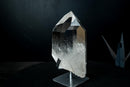 AAA Water-Clear Lemurian Quartz Crystal Point – Optical-Clarity Termination on Custom Stand, Brazil | 5 Lb - E2D Crystals & Minerals