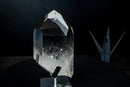 AAA Water-Clear Lemurian Quartz Crystal Point – Optical-Clarity Termination on Custom Stand, Brazil | 5 Lb - E2D Crystals & Minerals
