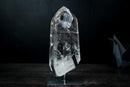 Large Clear Quartz Point on Custom Stand – High-Clarity Polished Crystal from Diamantina, Brazil (11 in | 9 lb) - E2D Crystals & Minerals