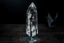 Collector Lemurian Quartz Point from Diamantina – Water-Clear Crystal with Golden Rutile (19 in | 14 lb) - E2D Crystals & Minerals