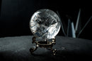 Natural Water-Clear Quartz Sphere – AAA-Grade Crystal Ball with Internal Rainbows from Diamantina, Brazil (2.8 in) - E2D Crystals & Minerals