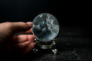 Natural Water-Clear Quartz Sphere – AAA-Grade Crystal Ball with Internal Rainbows from Diamantina, Brazil (2.8 in) - E2D Crystals & Minerals